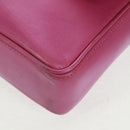 CELINE Circle Shoulder Bag Leather Pink Gold Auth 163248V-12