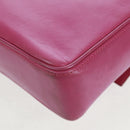 CELINE Circle Shoulder Bag Leather Pink Gold Auth 163248V-14