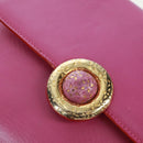 CELINE Circle Shoulder Bag Leather Pink Gold Auth 163248V-15