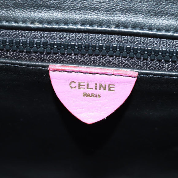 CELINE Circle Shoulder Bag Leather Pink Gold Auth 163248V