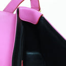 CELINE Circle Shoulder Bag Leather Pink Gold Auth 163248V-21