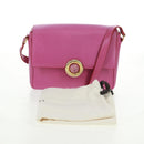 CELINE Circle Shoulder Bag Leather Pink Gold Auth 163248V-26