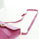 CELINE Circle Shoulder Bag Leather Pink Gold Auth 163248V-9