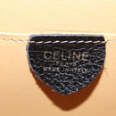 CELINE Medallion Chain Shoulder Bag Leather Black Gold Auth 163249-19