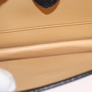 CELINE Medallion Chain Shoulder Bag Leather Black Gold Auth 163249-10