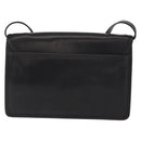 CELINE Medallion Chain Shoulder Bag Leather Black Gold Auth 163249-2