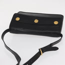 CELINE Medallion Chain Shoulder Bag Leather Black Gold Auth 163249-6