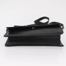 CELINE Medallion Chain Shoulder Bag Leather Black Gold Auth 163249-5