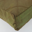 PRADA Chain Quilted Shoulder Bag Nylon Brown Gold Auth 163251-14