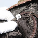 PRADA Chain Quilted Shoulder Bag Nylon Brown Gold Auth 163251-12