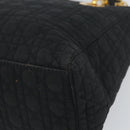 Christian Dior Lady Dior Canage Hand Bag Nylon Black Gold Auth 163252-9