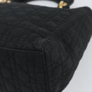Christian Dior Lady Dior Canage Hand Bag Nylon Black Gold Auth 163252-15