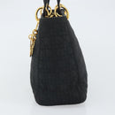 Christian Dior Lady Dior Canage Hand Bag Nylon Black Gold Auth 163252-3