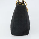 Christian Dior Lady Dior Canage Hand Bag Nylon Black Gold Auth 163252-4