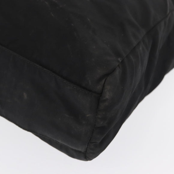 PRADA Hand Bag Nylon Black Silver Auth 163254