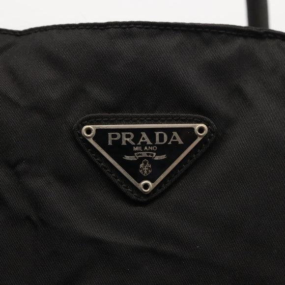 PRADA Hand Bag Nylon Black Silver Auth 163254