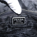 PRADA Hand Bag Nylon Black Silver Auth 163254-18