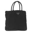 PRADA Hand Bag Nylon Black Silver Auth 163254-1