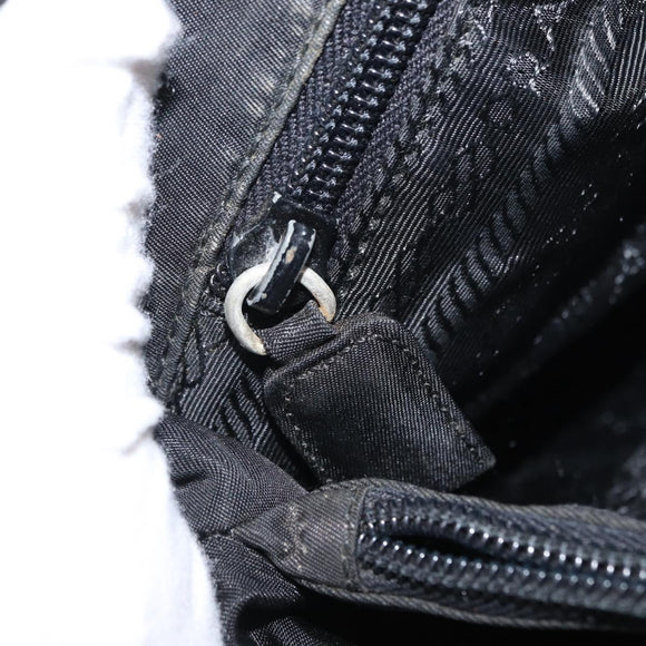 PRADA Hand Bag Nylon Black Silver Auth 163254