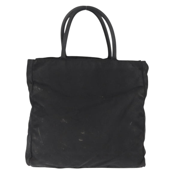 PRADA Hand Bag Nylon Black Silver Auth 163254