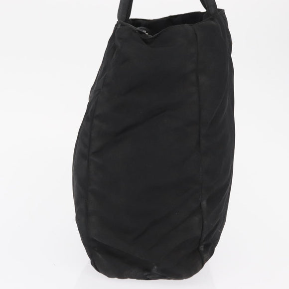 PRADA Hand Bag Nylon Black Silver Auth 163254