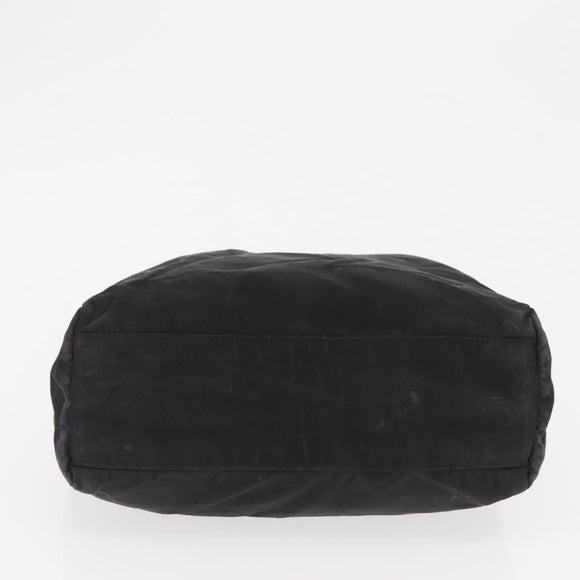 PRADA Hand Bag Nylon Black Silver Auth 163254