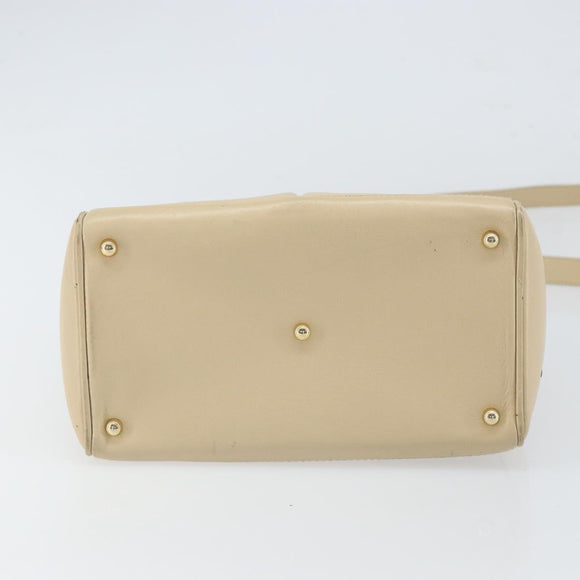 GUCCI Bamboo Hand Bag Leather 2way Ivory Gold 000 1364 0316 Auth 163255