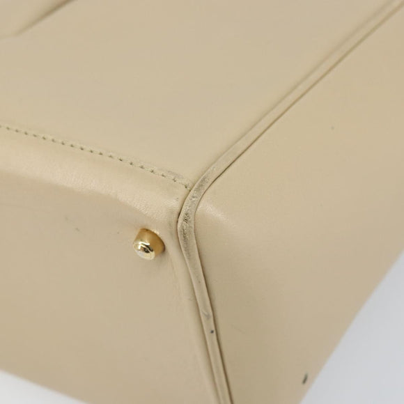 GUCCI Bamboo Hand Bag Leather 2way Ivory Gold 000 1364 0316 Auth 163255