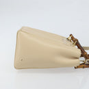 GUCCI Bamboo Hand Bag Leather 2way Ivory Gold 000 1364 0316 Auth 163255-4