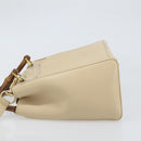 GUCCI Bamboo Hand Bag Leather 2way Ivory Gold 000 1364 0316 Auth 163255-5