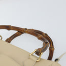 GUCCI Bamboo Hand Bag Leather 2way Ivory Gold 000 1364 0316 Auth 163255-8