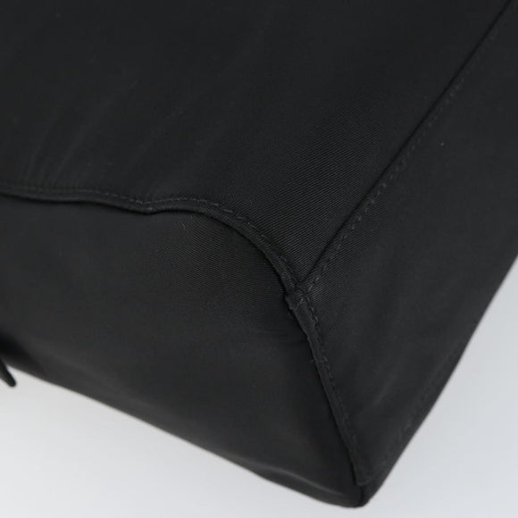 PRADA Hand Bag Nylon 2way Black Silver Auth 163263