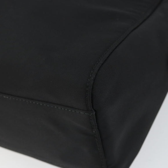 PRADA Hand Bag Nylon 2way Black Silver Auth 163263
