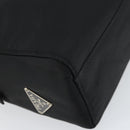 PRADA Hand Bag Nylon 2way Black Silver Auth 163263-18