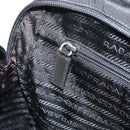 PRADA Hand Bag Nylon 2way Black Silver Auth 163263-24