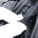 PRADA Hand Bag Nylon 2way Black Silver Auth 163263-11