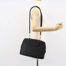 PRADA Hand Bag Nylon 2way Black Silver Auth 163263-26