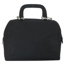 PRADA Hand Bag Nylon 2way Black Silver Auth 163263-2