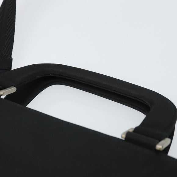 PRADA Hand Bag Nylon 2way Black Silver Auth 163263