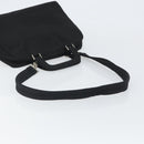 PRADA Hand Bag Nylon 2way Black Silver Auth 163263-8