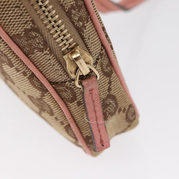 GUCCI GG Canvas Shoulder Bag Beige White gold 120975 Auth 163265