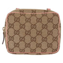GUCCI GG Canvas Shoulder Bag Beige White gold 120975 Auth 163265-13