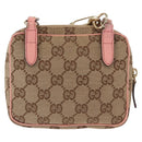 GUCCI GG Canvas Shoulder Bag Beige White gold 120975 Auth 163265-2