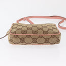 GUCCI GG Canvas Shoulder Bag Beige White gold 120975 Auth 163265-5