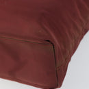 PRADA Tote Bag Nylon Bordeaux Silver Auth 163266-9