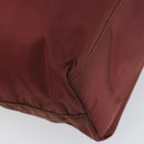 PRADA Tote Bag Nylon Bordeaux Silver Auth 163266-16