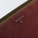 PRADA Tote Bag Nylon Bordeaux Silver Auth 163266-10