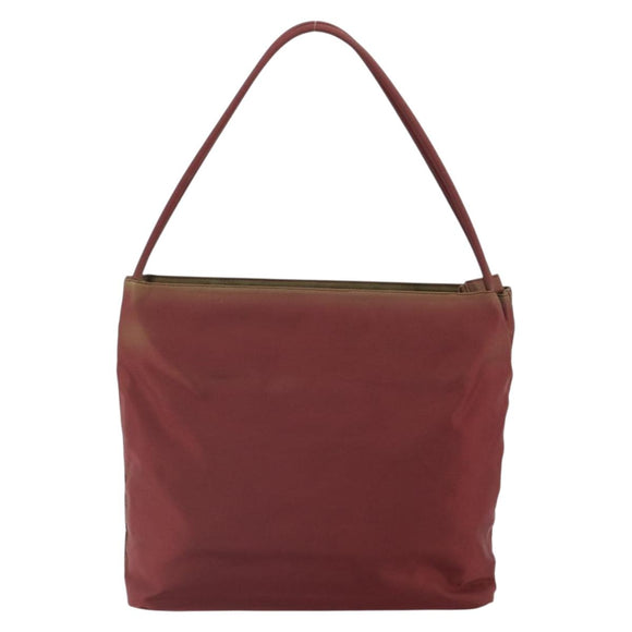 PRADA Tote Bag Nylon Bordeaux Silver Auth 163266
