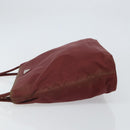 PRADA Tote Bag Nylon Bordeaux Silver Auth 163266-4