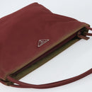PRADA Tote Bag Nylon Bordeaux Silver Auth 163266-6